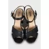 Black sandals with leather straps