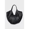 Сумка хобо декорована бантом