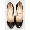 Patent leather shoes with print