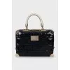 Rectangular bag with woven handles