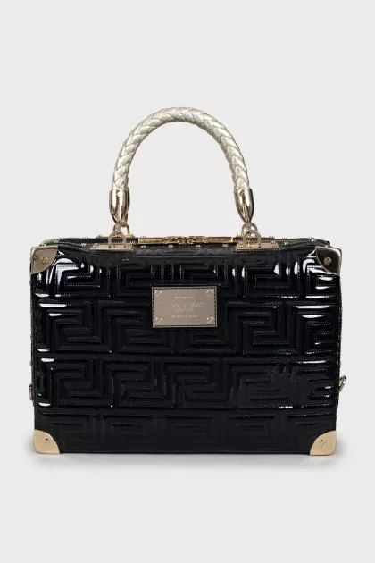 Rectangular bag with woven handles