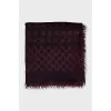 Wool scarf with signature print