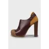 Ankle boots with heels and rubber toe