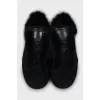Insulated ankle boots with gold logo