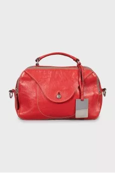 Red leather crossbody bag