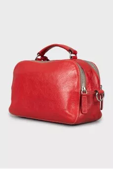 Red leather crossbody bag