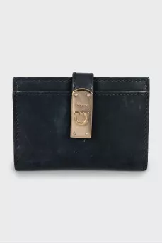 Black leather cardholder