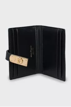 Black leather cardholder
