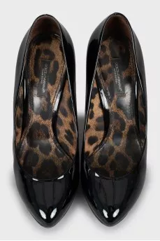 Black patent leather shoes