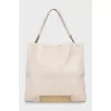 Leather shopper with metal base