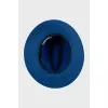 Blue hat with removable decoration