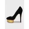Gold platform shoes