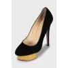 Gold platform shoes