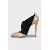 Patent leather shoes with mesh inserts