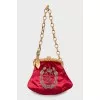 Velour Mini Bag with Gold Chain