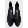 Leather Cossacks with metal insert