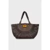 Leather half moon bag
