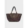 Leather half moon bag