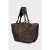 Leather half moon bag