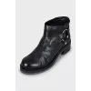 Leather ankle boots with silver fittings