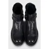Leather ankle boots with silver fittings