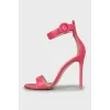 Pink high heel sandals