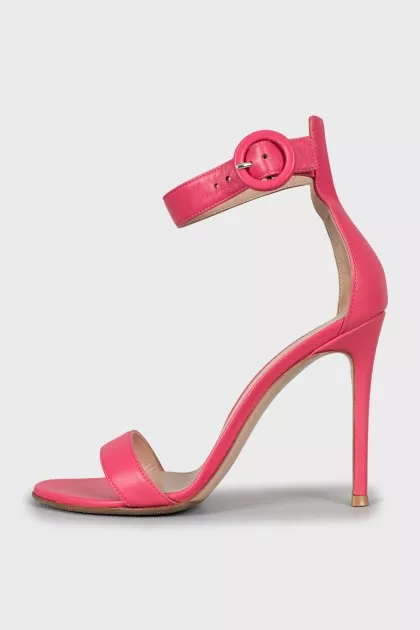 Pink high heel sandals