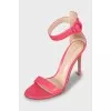 Pink high heel sandals