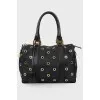 Black bag with eyelets