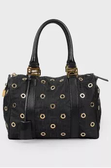 Black bag with eyelets
