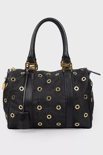 Black bag with eyelets