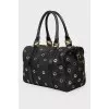 Black bag with eyelets