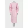 Pleated dress with voluminous sleeves