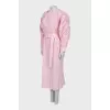 Pleated dress with voluminous sleeves