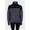 Striped turtleneck sweater