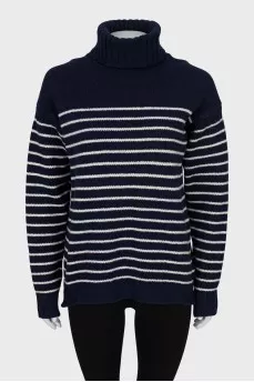 Striped turtleneck sweater