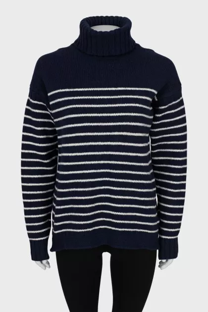 Striped turtleneck sweater