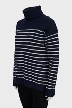 Striped turtleneck sweater