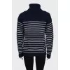 Striped turtleneck sweater