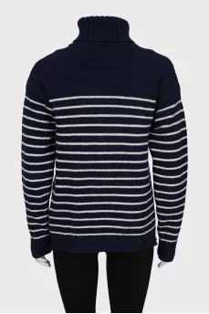 Striped turtleneck sweater