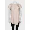 Vintage Leather Button Down Blouse