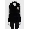 Velour vest with hood