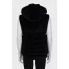 Velour vest with hood