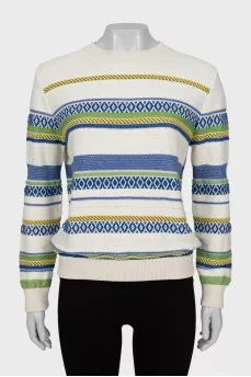 Loose fit sweater with pattern