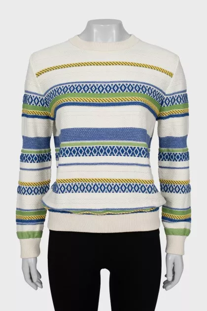 Loose fit sweater with pattern
