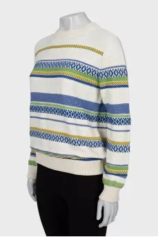 Loose fit sweater with pattern