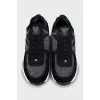 Textile sneakers with suede inserts