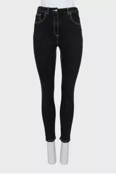 Skinny jeans with contrast seams