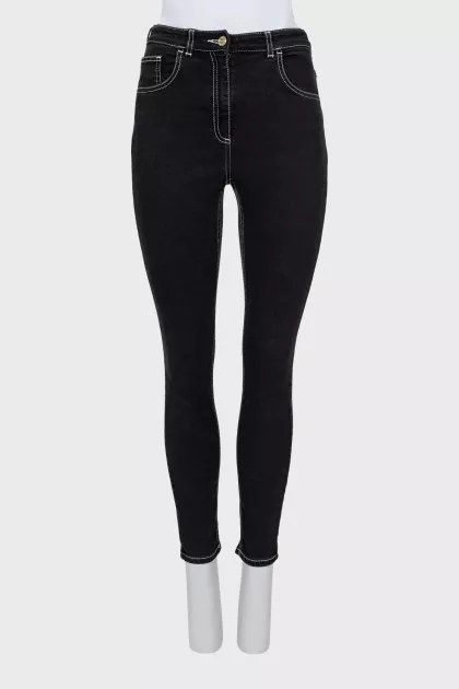 Skinny jeans with contrast seams