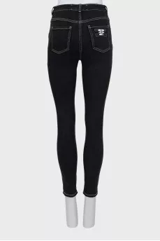 Skinny jeans with contrast seams